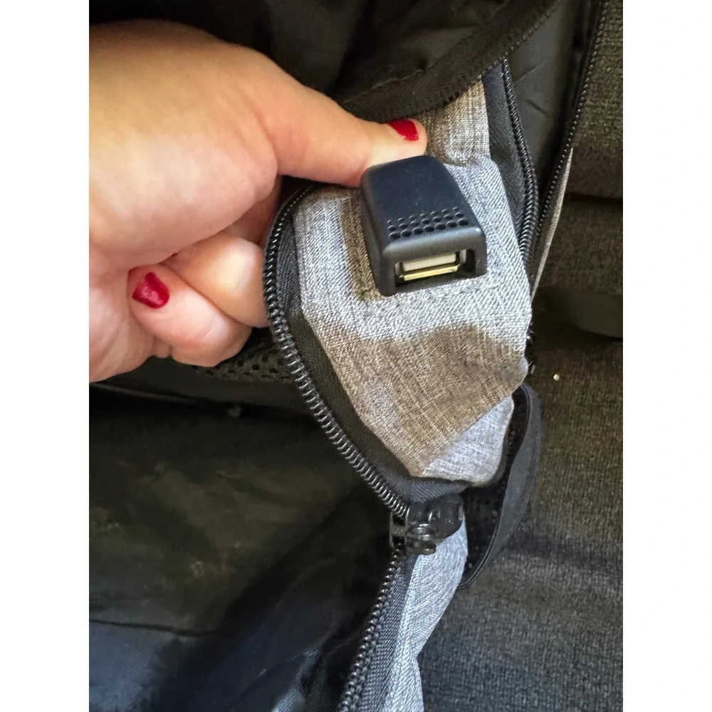 Matein Travel Laptop Backpack Gray Heather USB Charging‎ Port Commuter Bag